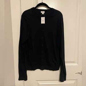 NWT! J. Crew Long Sleeve Cardigan Size XL Black!
